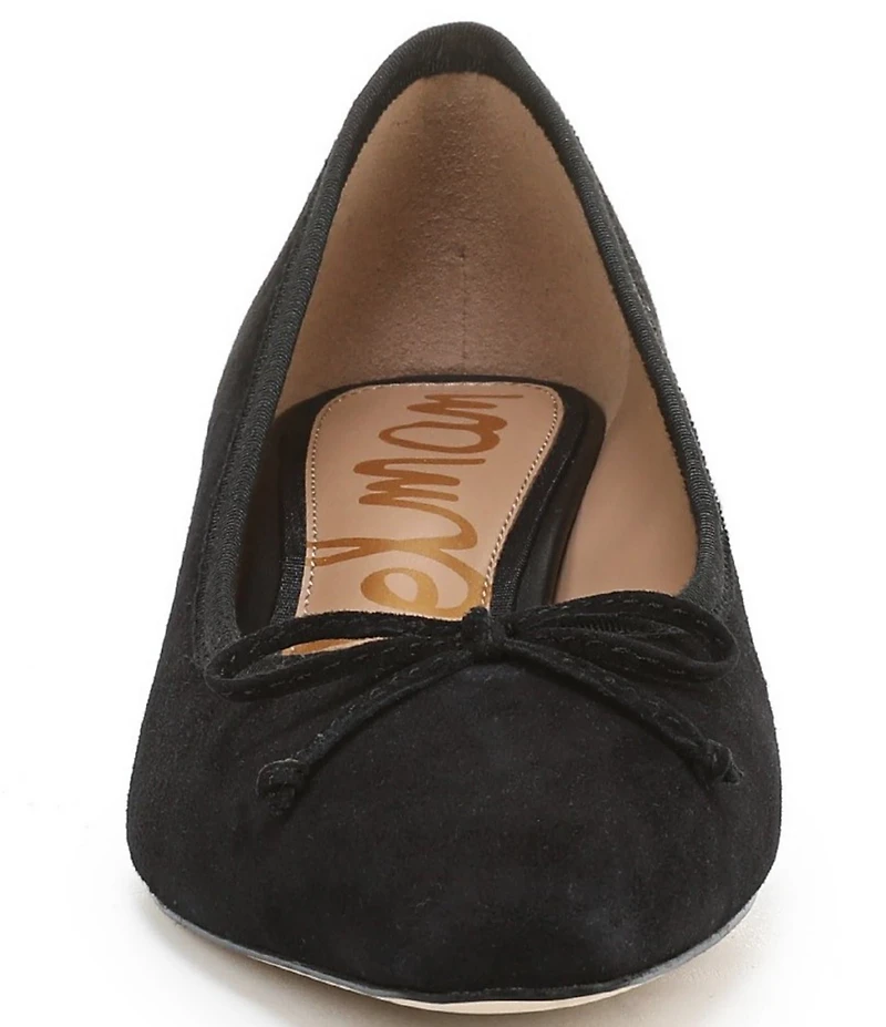 Sam Edelman Rinda Suede Bow Detail Block Heel Square Toe Dress Pumps