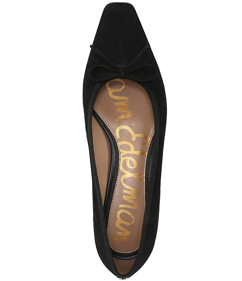 Sam Edelman Rinda Suede Bow Detail Block Heel Square Toe Dress Pumps