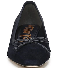 Sam Edelman Rinda Suede Bow Detail Block Heel Square Toe Dress Pumps