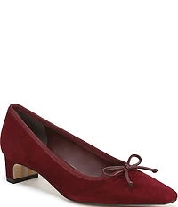 Sam Edelman Rinda Suede Bow Detail Square Toe Dress Pumps