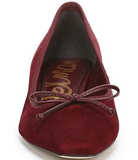Sam Edelman Rinda Suede Bow Detail Block Heel Square Toe Dress Pumps