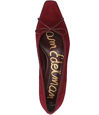 Sam Edelman Rinda Suede Bow Detail Block Heel Square Toe Dress Pumps