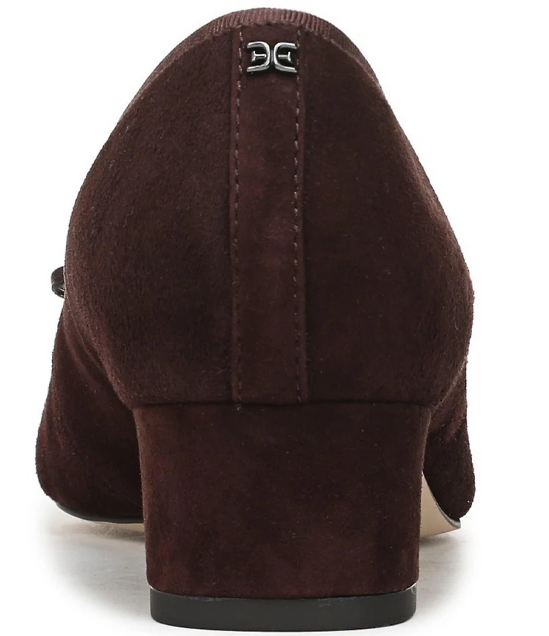 Sam Edelman Rinda Suede Bow Detail Block Heel Square Toe Dress Pumps