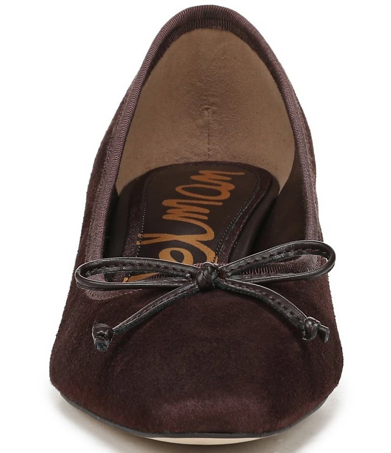 Sam Edelman Rinda Suede Bow Detail Block Heel Square Toe Dress Pumps