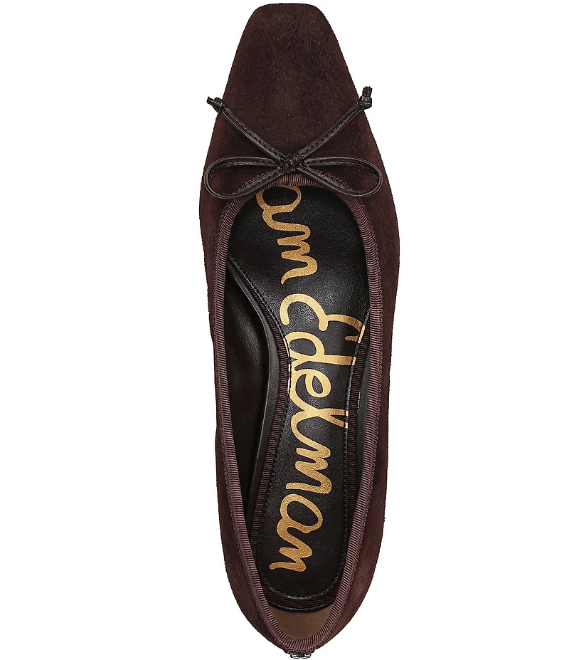 Sam Edelman Rinda Suede Bow Detail Block Heel Square Toe Dress Pumps