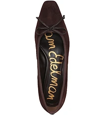 Sam Edelman Rinda Suede Bow Detail Block Heel Square Toe Dress Pumps