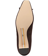 Sam Edelman Rinda Suede Bow Detail Block Heel Square Toe Dress Pumps