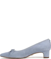 Sam Edelman Rinda Suede Bow Detail Block Heel Square Toe Dress Pumps