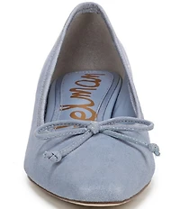 Sam Edelman Rinda Suede Bow Detail Block Heel Square Toe Dress Pumps