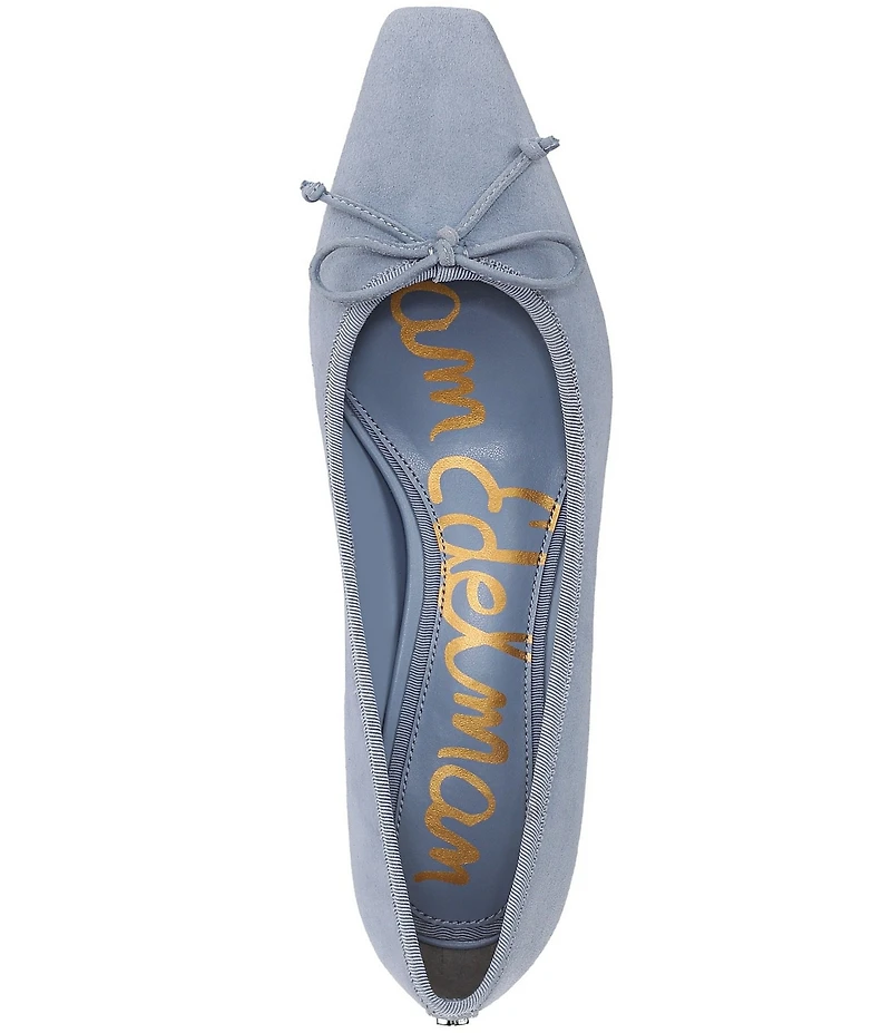 Sam Edelman Rinda Suede Bow Detail Block Heel Square Toe Dress Pumps