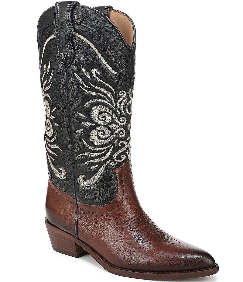 Sam Edelman Robbie Leather Mid Calf Western Boots