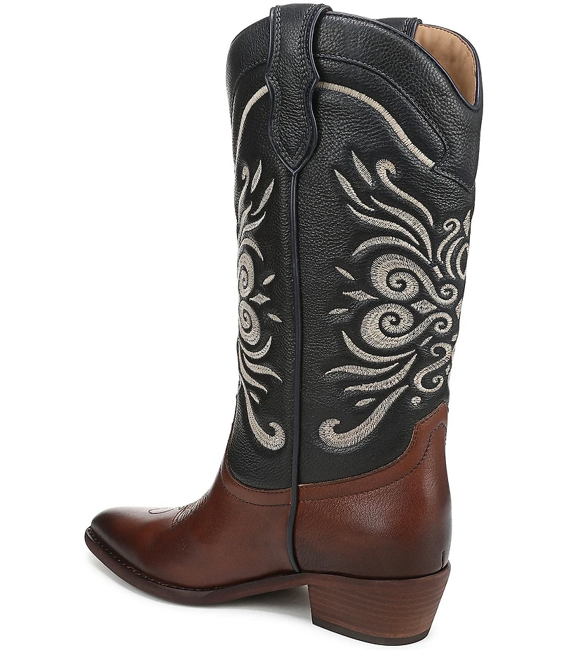 Sam Edelman Robbie Leather Mid Calf Western Boots