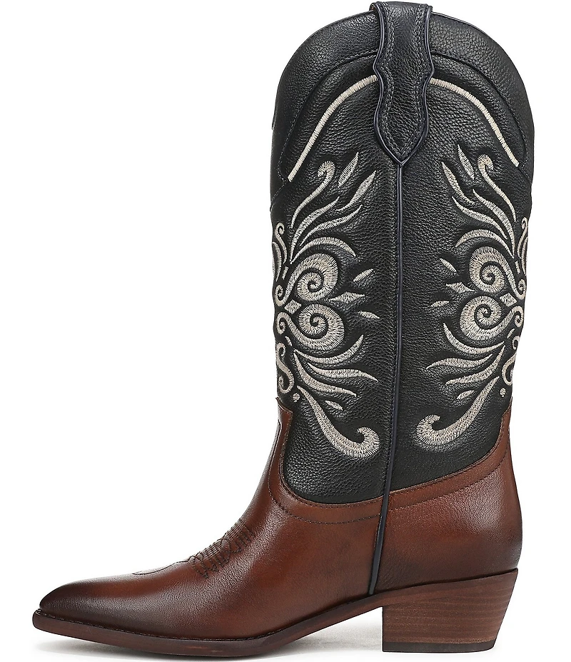 Sam Edelman Robbie Leather Mid Calf Western Boots
