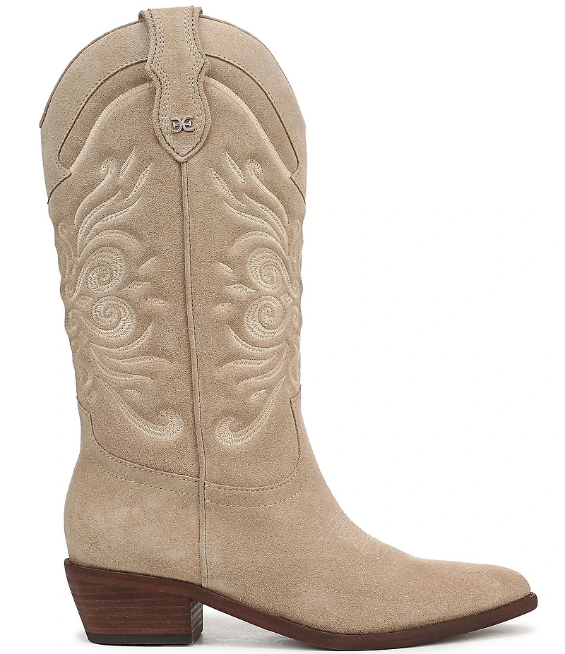 Sam Edelman Robbie Suede Mid Calf Western Boots