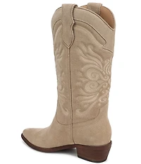Sam Edelman Robbie Suede Mid Calf Western Boots