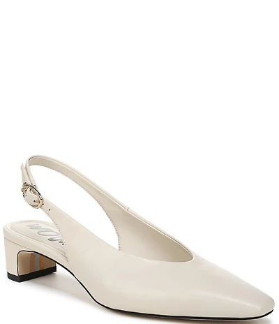Sam Edelman Ronnie Leather Block Heel Square Toe Slingback Pumps