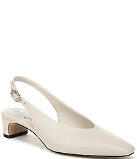 Sam Edelman Ronnie Leather Block Heel Square Toe Slingback Pumps