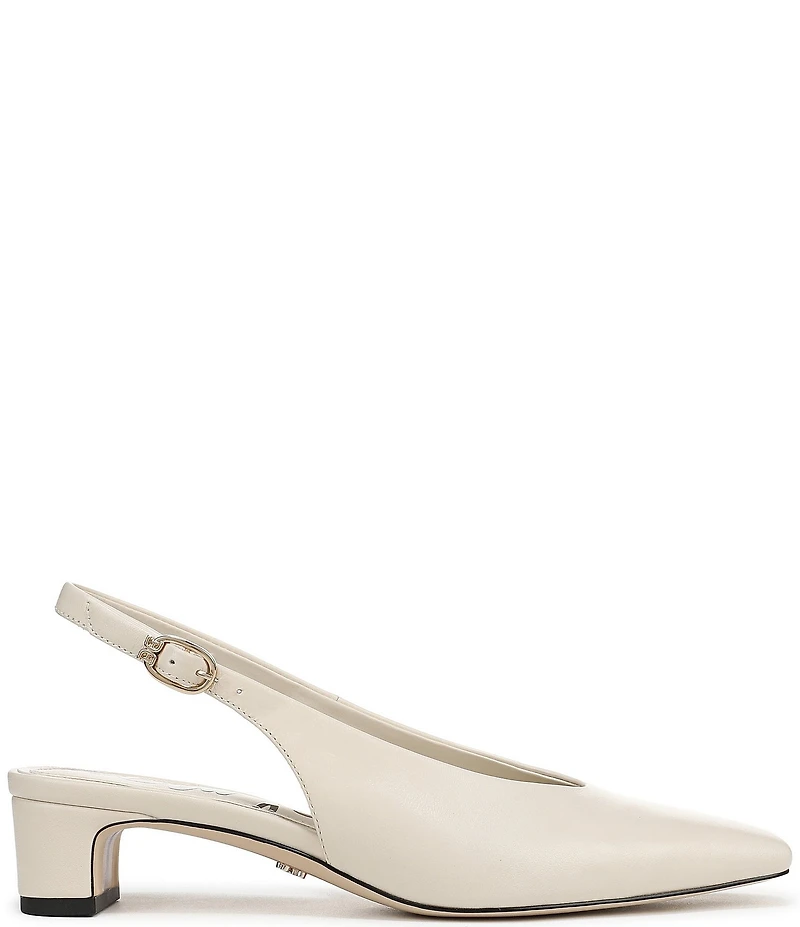 Sam Edelman Ronnie Leather Block Heel Square Toe Slingback Pumps