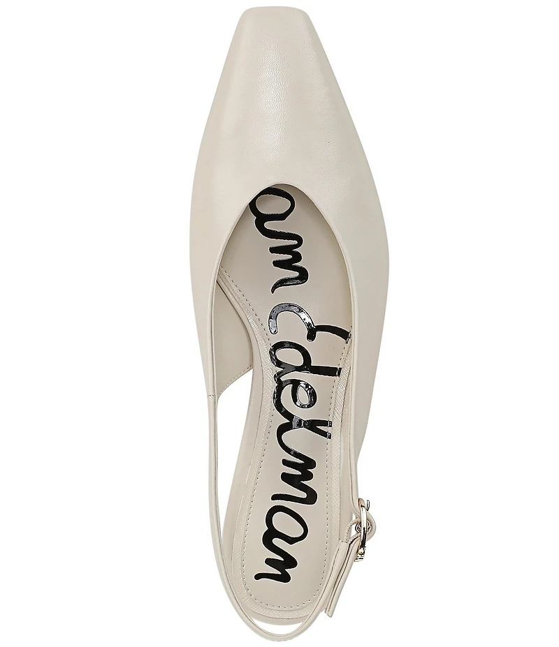 Sam Edelman Ronnie Leather Block Heel Square Toe Slingback Pumps