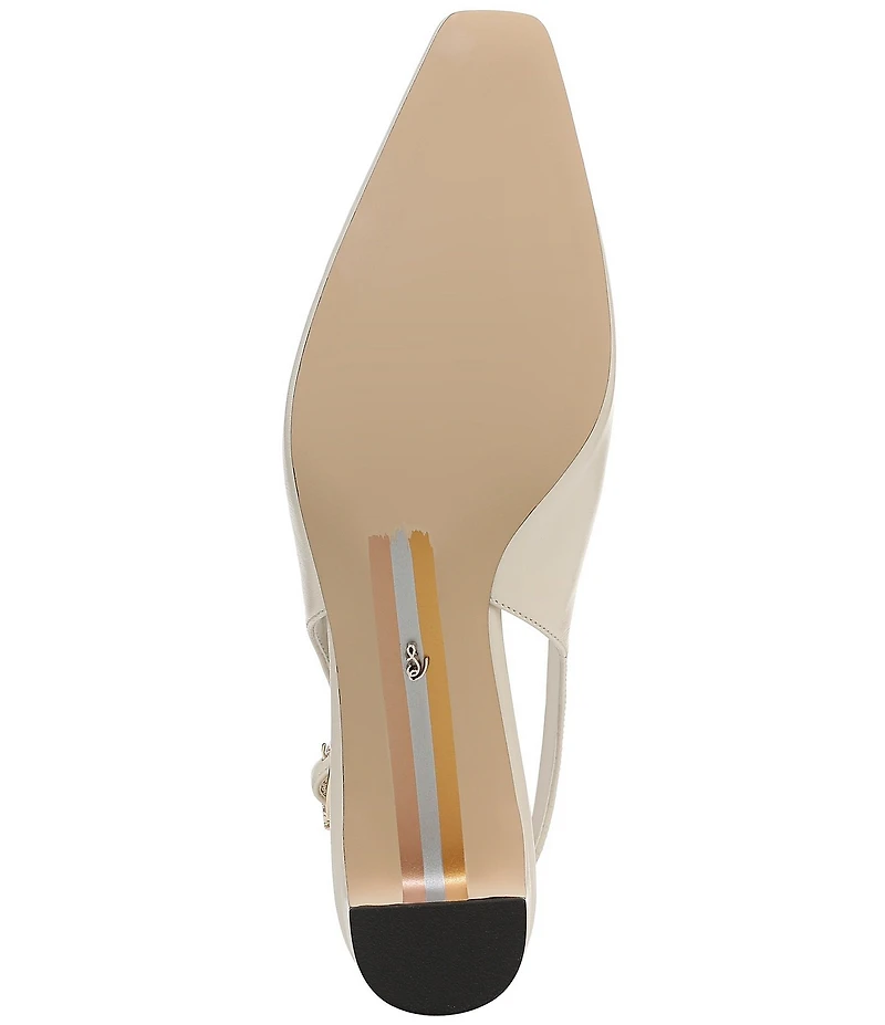 Sam Edelman Ronnie Leather Block Heel Square Toe Slingback Pumps