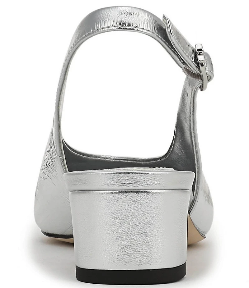 Sam Edelman Ronnie Striped Metallic Leather Block Heel Square Toe Slingback Pumps