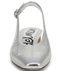 Sam Edelman Ronnie Striped Metallic Leather Block Heel Square Toe Slingback Pumps