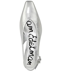 Sam Edelman Ronnie Striped Metallic Leather Block Heel Square Toe Slingback Pumps