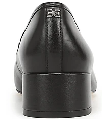 Sam Edelman Rosa Leather Bow Detail Block Heel Square Toe Ballet Pumps