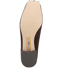Sam Edelman Rosa Suede Bow Detail Block Heel Square Toe Ballet Pumps
