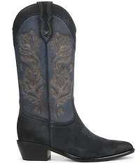 Sam Edelman Rue Suede and Denim Tall Western Boots