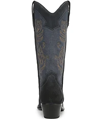 Sam Edelman Rue Suede and Denim Tall Western Boots