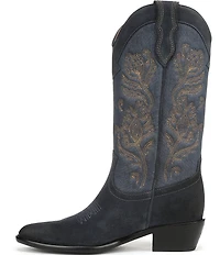 Sam Edelman Rue Suede and Denim Tall Western Boots