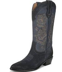 Sam Edelman Rue Suede and Denim Tall Western Boots