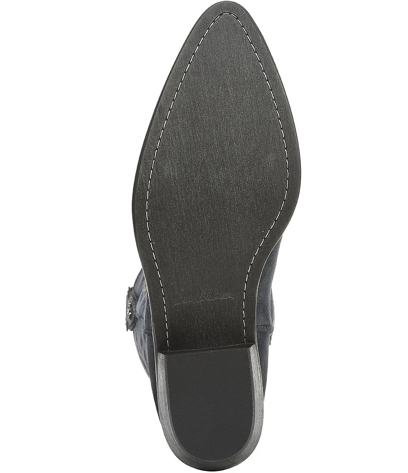 Sam Edelman Rue Suede and Denim Tall Western Boots