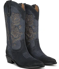 Sam Edelman Rue Suede and Denim Tall Western Boots