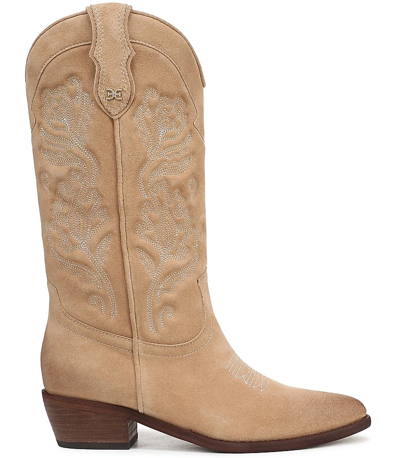 Sam Edelman Rue Suede Mid Calf Western Boots