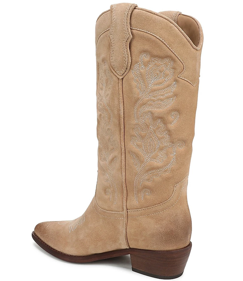 Sam Edelman Rue Suede Mid Calf Western Boots