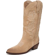 Sam Edelman Rue Suede Mid Calf Western Boots