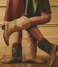 Sam Edelman Rue Suede Mid Calf Western Boots