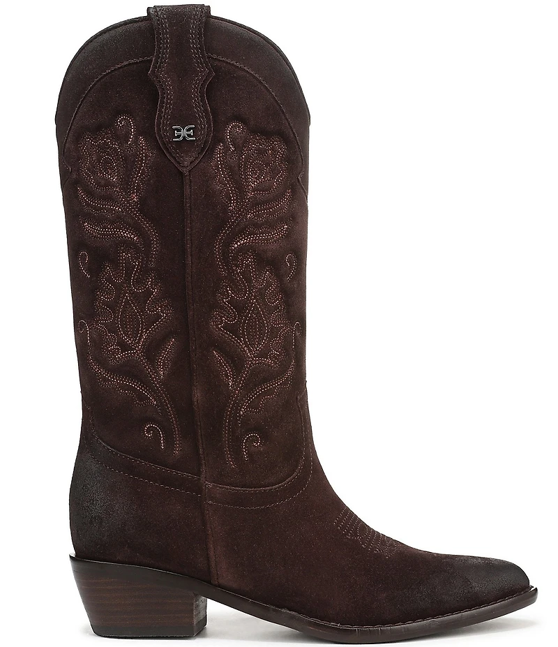 Sam Edelman Rue Suede Mid Calf Western Boots