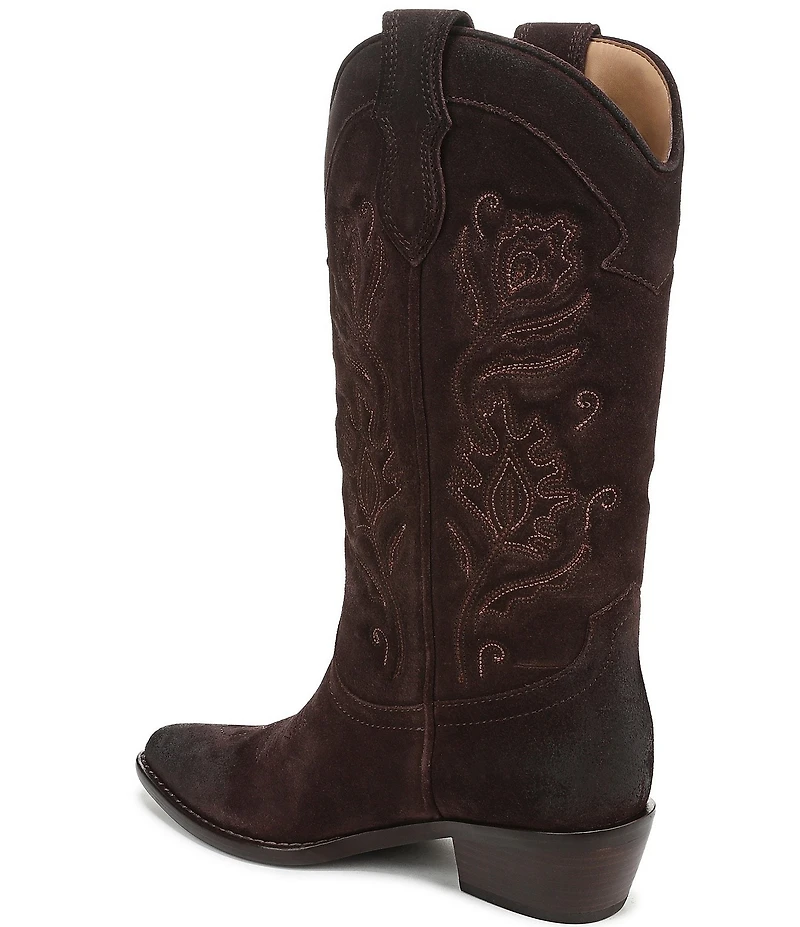 Sam Edelman Rue Suede Mid Calf Western Boots