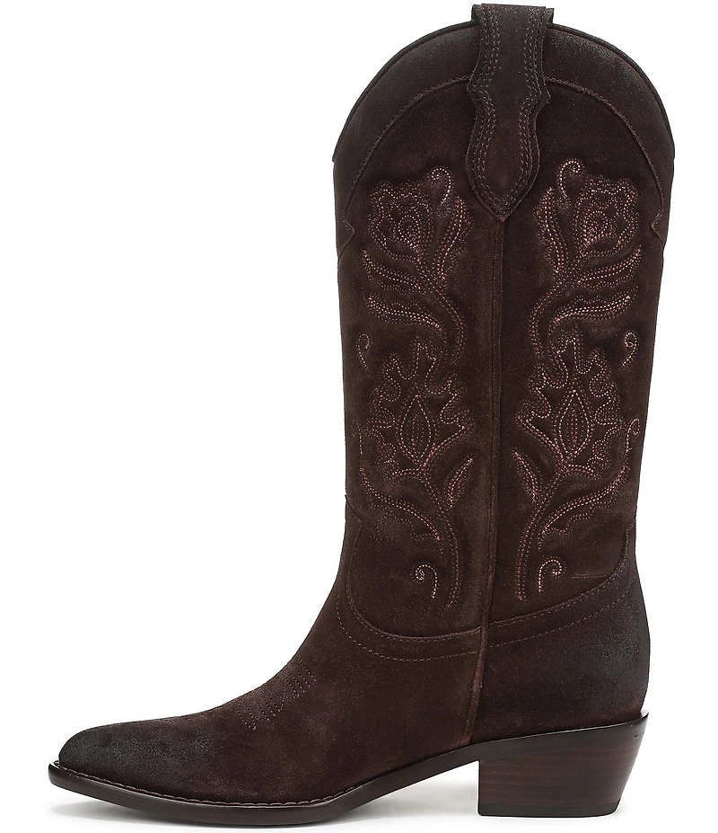 Sam Edelman Rue Suede Mid Calf Western Boots