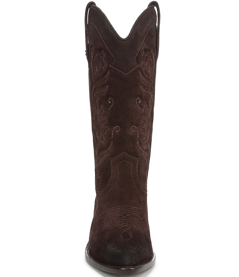 Sam Edelman Rue Suede Mid Calf Western Boots