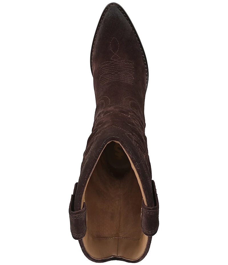 Sam Edelman Rue Suede Mid Calf Western Boots
