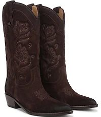 Sam Edelman Rue Suede Mid Calf Western Boots