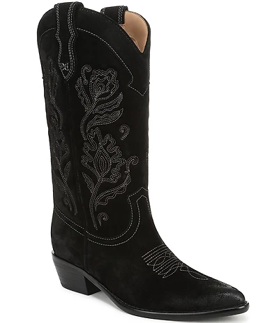 Sam Edelman Rue Suede Mid Calf Western Boots