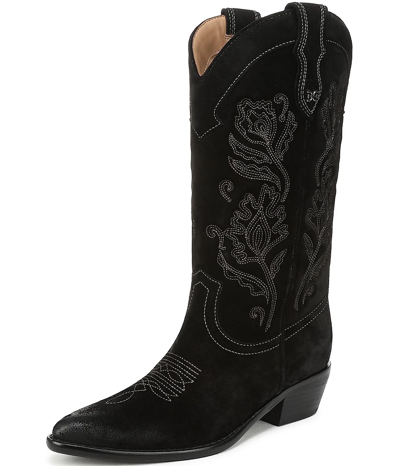 Sam Edelman Rue Suede Mid Calf Western Boots