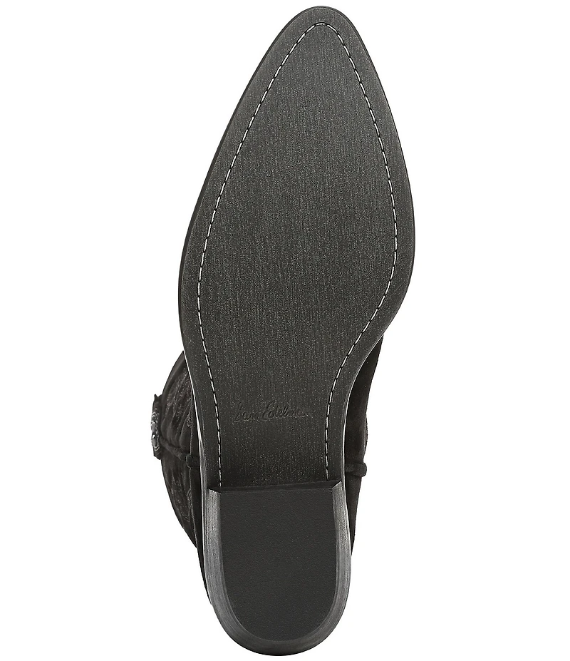 Sam Edelman Rue Suede Mid Calf Western Boots