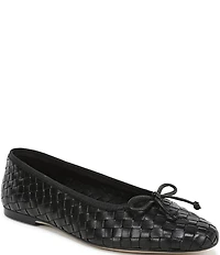 Sam Edelman Ruthie Woven Leather Bow Detail Ballet Flats