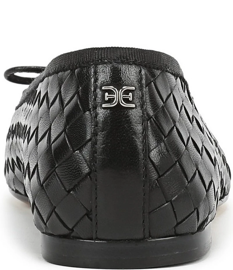 Sam Edelman Ruthie Woven Leather Bow Detail Ballet Flats